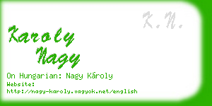 karoly nagy business card